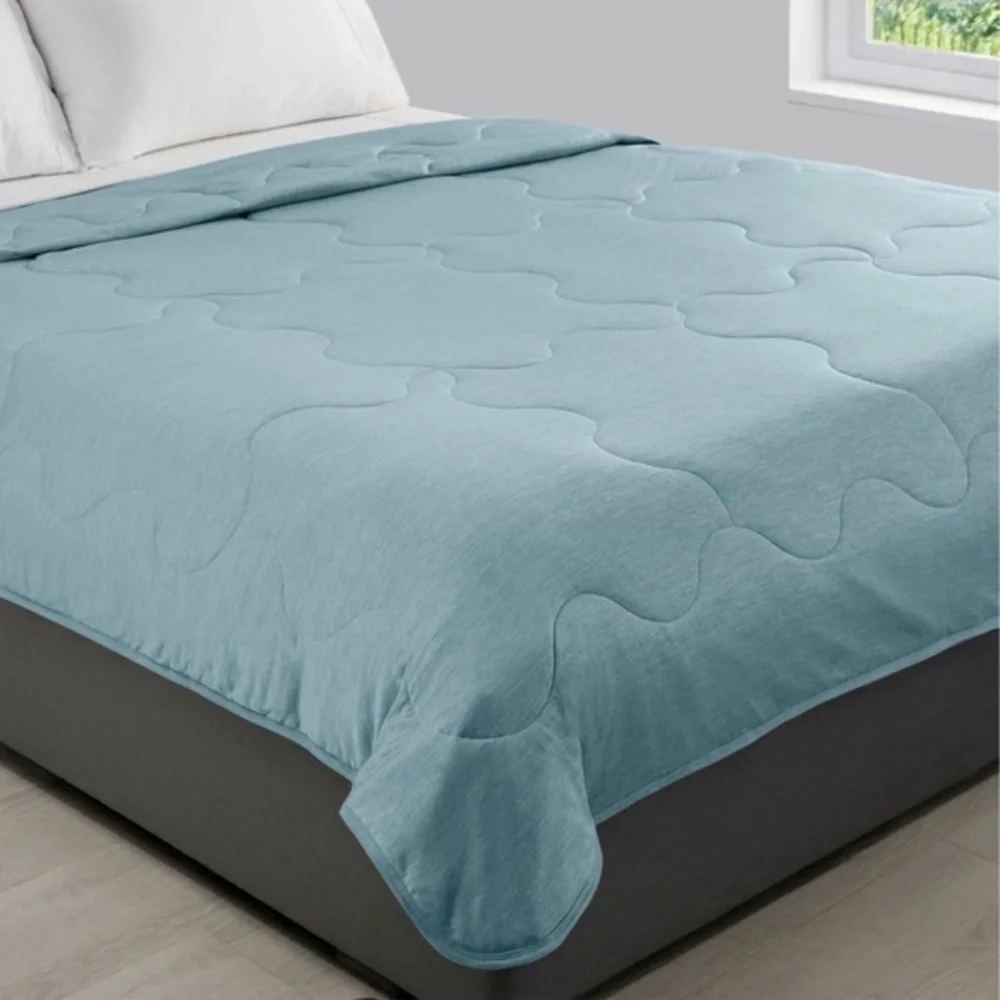 NEW Soft Sky Blue Quilted Cooling Comforter